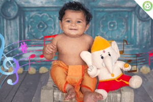 1 Baby Ganesh (Medium 11 inch) Mantra Singing Soft Toy