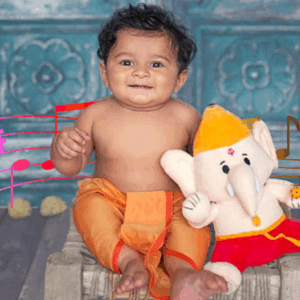 Baby Ganesh (Medium 11 inch) Mantra Singing Soft Toy