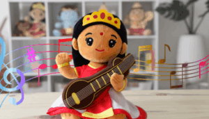 19 Saraswati Devi (Medium 11 inch) Mantra Singing Plush Toy