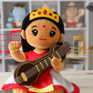 Saraswati Devi (Medium 11 inch) Mantra Singing Plush Toy