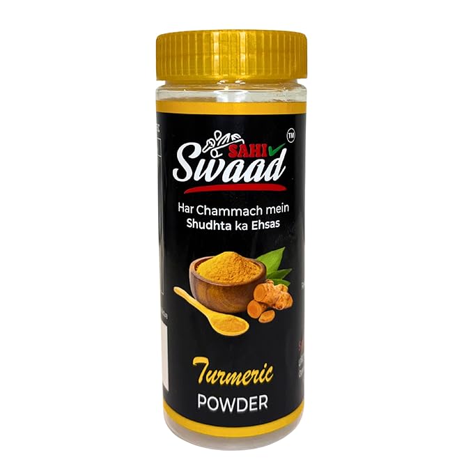 sahi swaad organic turmeric powder | shudh haldi powder | no preservatives | immunity booster | high curcumin | natural color & aroma | 100gm (100gm) sahi swaad organic turmeric powder | shudh haldi powder | no preservatives | immunity booster | high curcumin | natural color & aroma | 100gm (100gm)