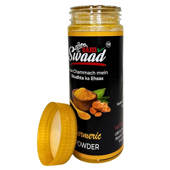 sahi swaad organic turmeric powder | shudh haldi powder | no preservatives | immunity booster | high curcumin | natural color & aroma | 100gm (100gm) sahi swaad organic turmeric powder | shudh haldi powder | no preservatives | immunity booster | high curcumin | natural color & aroma | 100gm (100gm)